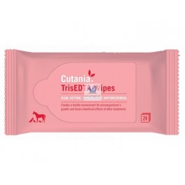 CUTANIA TRISEDTA WIPES 24 TOALLITAS Higiene Cutanea de Perros y Gatos