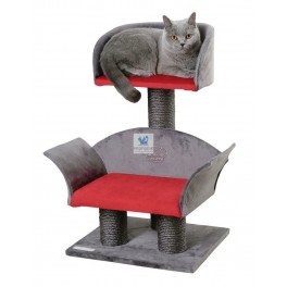 RASCADOR TREE LONGE DELUXE GRIS Y ROJO 70 cm Juguete para Gatos