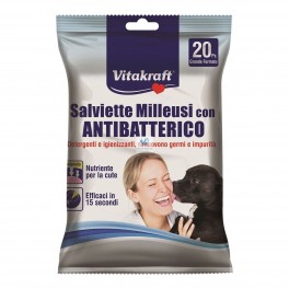 TOALLITAS ANTIBACTERIAS VITAKRAFT MULTIUSOS 20 Unidades Higiene de perros y Gatos