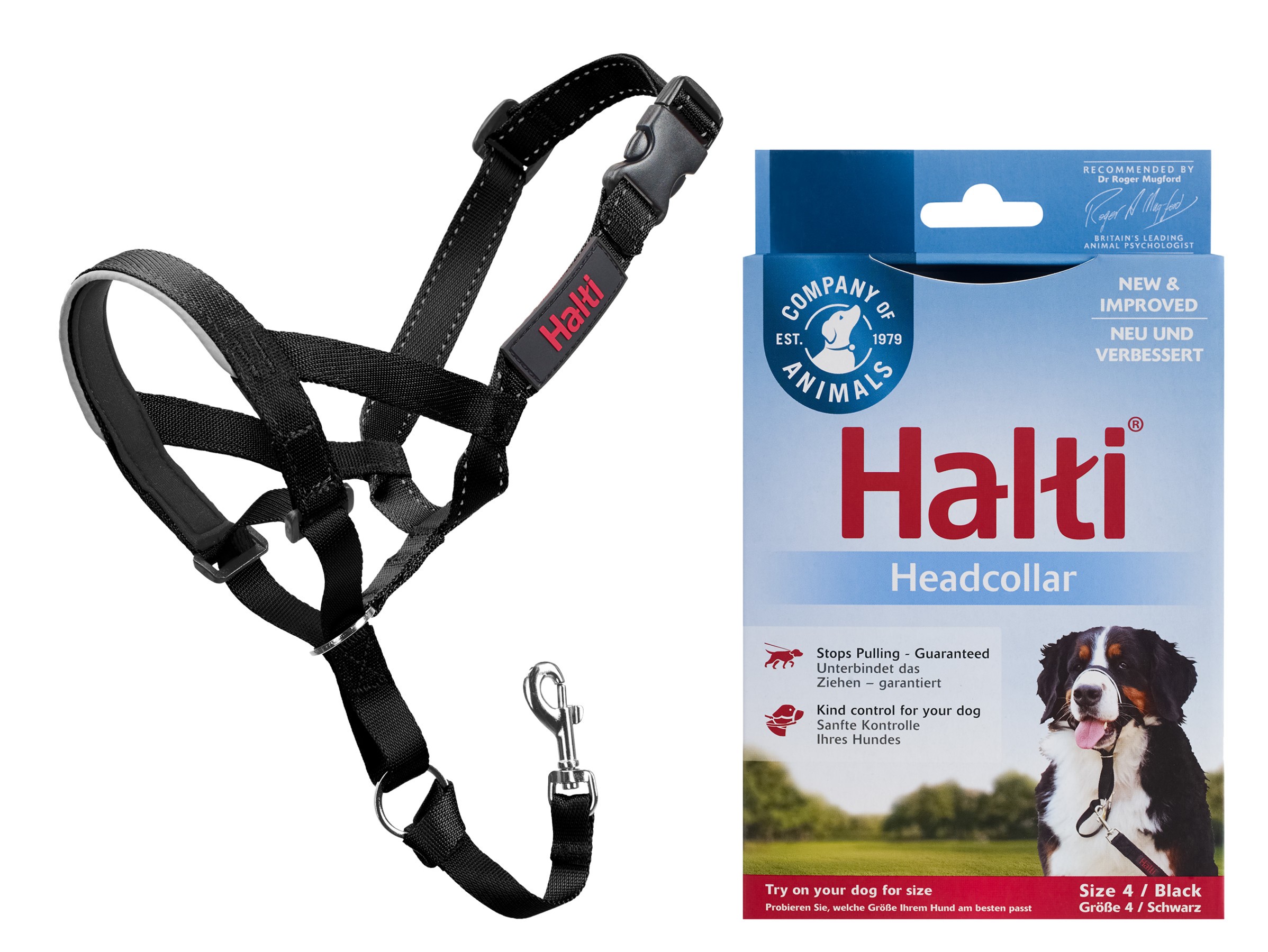 camuflaje Bienes barbilla COLLAR HALTI HEAD NEGRO Collares para Perros