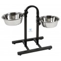 COMEDERO DOBLE INOX DELUX CON SOPORTE 2.8 L Comedero para Perros