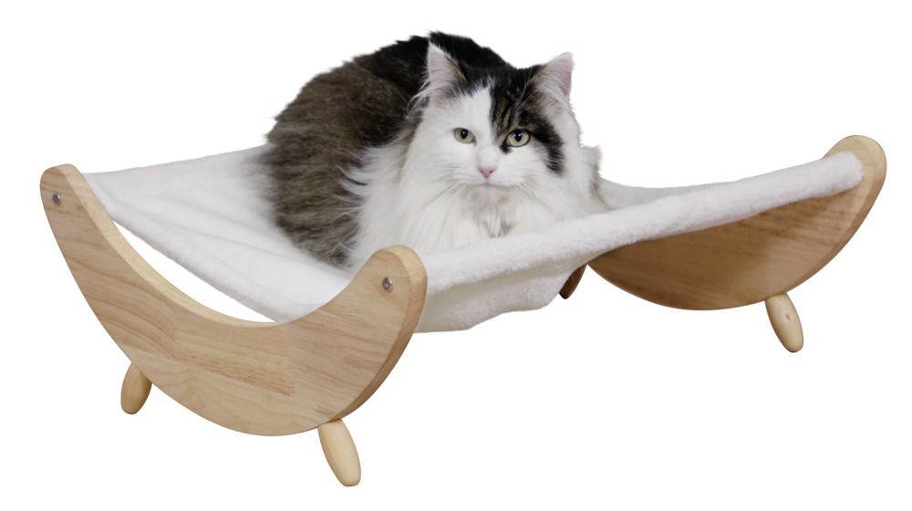 Hamaca con base de madera para gato - MASCOTAMODA