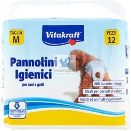 PAÑALES HIGIÉNICOS TALLA M 12 Unidades Higiene de Perros