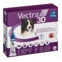 VECTRA 3D 3 Pipetas 10-25 kg Antiparasitario Externo Pipetas para perros