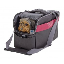 BOLSO DE VIAJE NEGRO ROJO 44x20x27 cm Transporte para perros