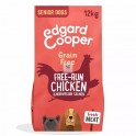 Edgard & Cooper sin cereal Senior Pollo-Salmón frescos 12 Kg Pienso para Perros