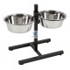 COMEDERO DOBLE INOX DELUX CON SOPORTE 1.8 L Comedero para Perros