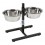 COMEDERO DOBLE INOX DELUX CON SOPORTE 1.8 L Comedero para Perros