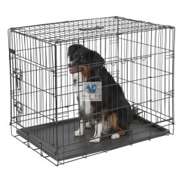 BOX TRANSPORTE PLEGABLE Negro 2 Puertas 76x54x64 cm Transporte para Perros