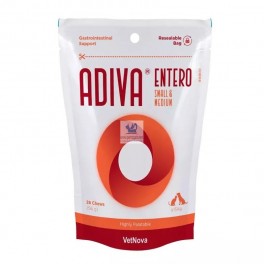 ADIVA ENTERO SMALL Y MEDIUM 28 Chews Salud Intestinal para Perros y Gatos