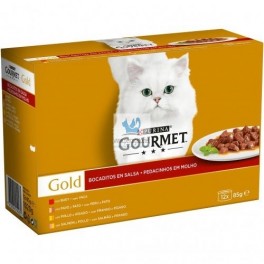 GOLD ADULT SURTIDO BOCADOS-SALSA 8x12x85 g Comida para gatos