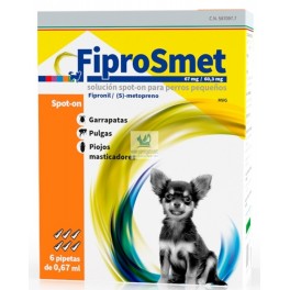 FIPROSMET PERROS 6 Pipetas antiparasitarias para Perros