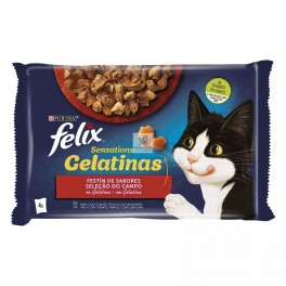 FELIX SENSATIONS FESTÍN SABORES 12X(4X85 g) Comida para gatos