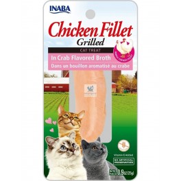 INABA CAT FILETE POLLO-CALDO CANGREJO 25 g (Caja 12 ud) Snack para Gatos