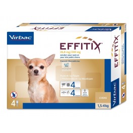 EFFITIX PERROS 4 Pipetas Antiparasitario Externo Perros