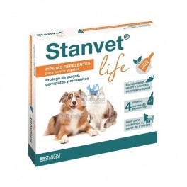 STANVET LIFE PERRO 4 Pipetas Repelente Antiparasitario para Perros