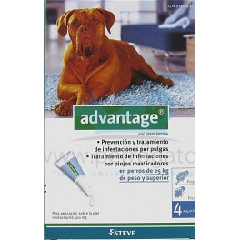 Advantage 400 4 Pipetas para Perros mas de 25 Kg