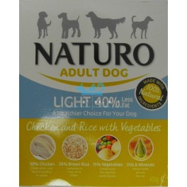 NATURO ADULT LIGHT DOG  Pollo y Arroz Tarrina 400 gramos