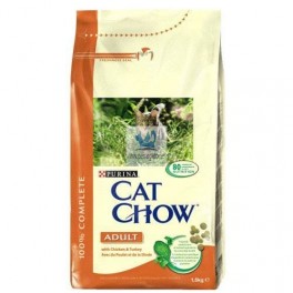 1.5 Kg Purina Cat Chow Comida Seco para Gatos Adultos 3 en 1 Rico en Pavo 