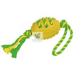 PELOTA FUTBOL 42 cm GOMA/CUERDA VERDE/AMARILLO