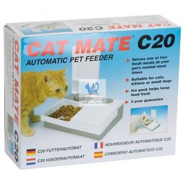 COMEDERO AUTOMATICO CATMATE 2X450 gr BLANCO Comedero para Gatos