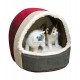 CUEVA IGLU AMELIE 35x33x32cm BURDEOS/ANTRACITA Cueva para Gatos