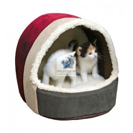 CUEVA IGLU AMELIE 35x33x32cm BURDEOS/ANTRACITA Cueva para Gatos