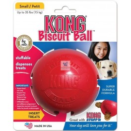 KONG BALL BISCUIT ROJA Pelota de Goma para Perros y Gatos