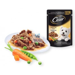 CESAR DELICIAS SALSA POLLO Y VERDURAS BOLSITAS 100 g Pienso para Perros